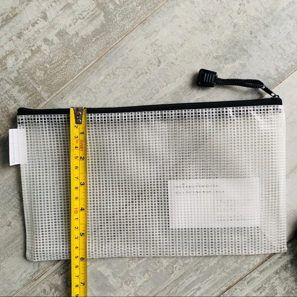 1-2-3pcs Clear Checked TSA Approved Traveling Zip Pouch Mini Hand Bag
